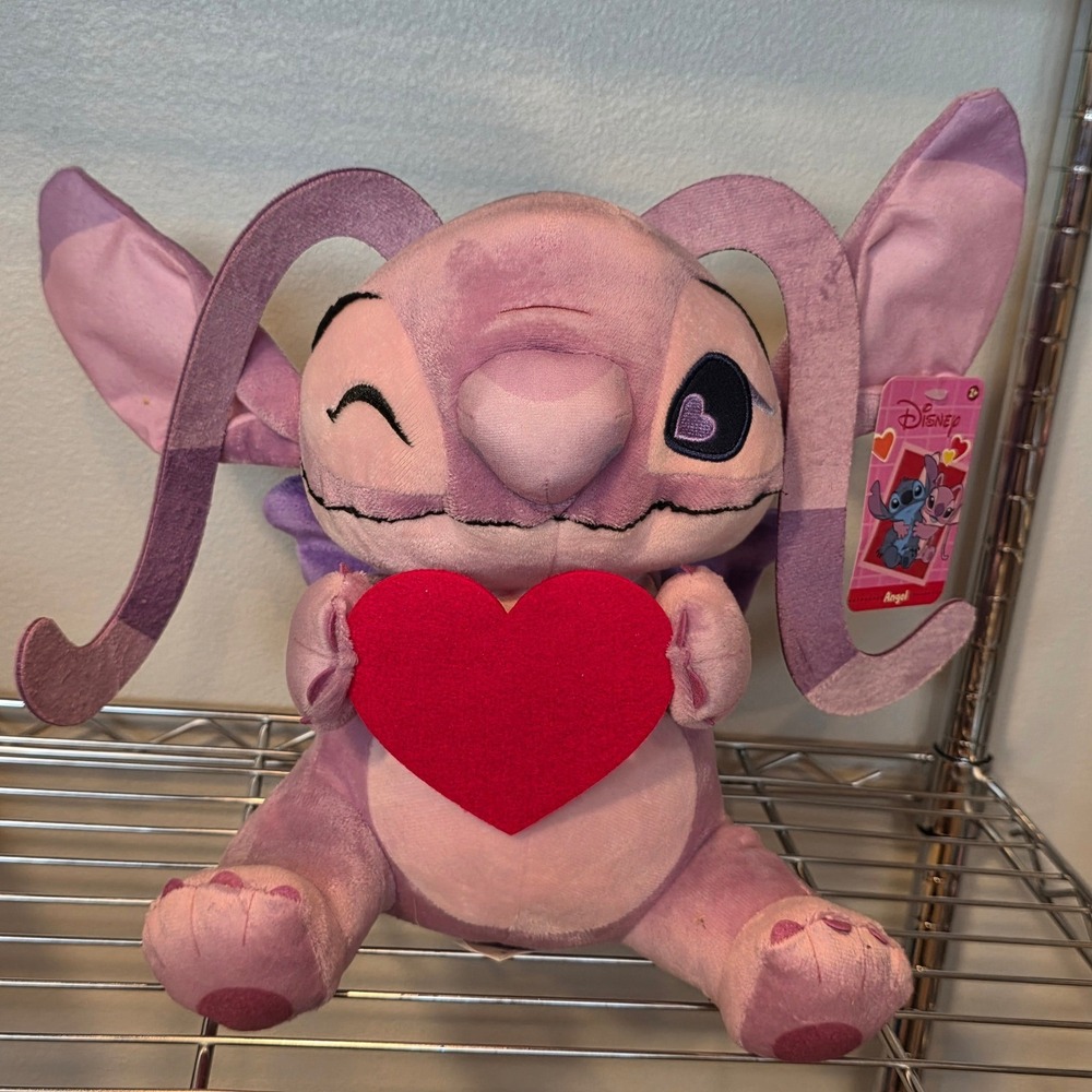 Disney Lilo & Stitch Angel Plush Heart Pink Purple Wings New With Tags kids toy